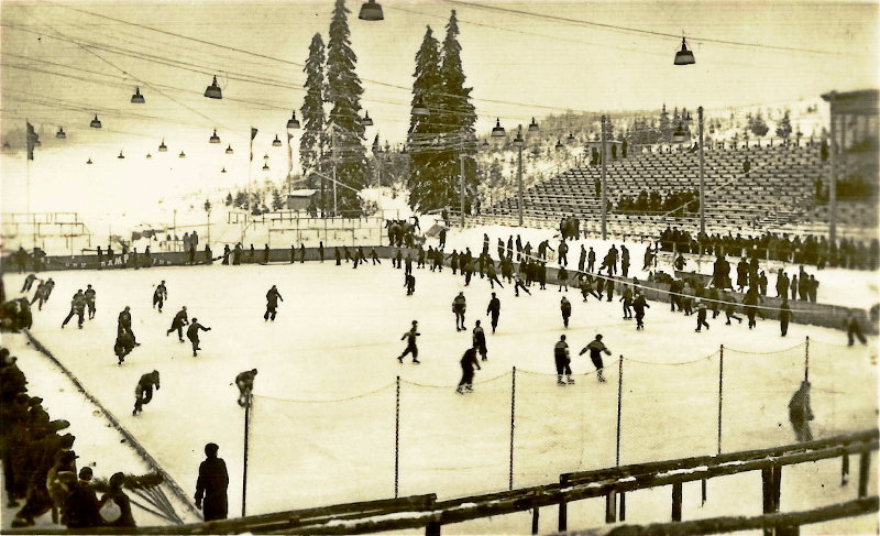 Das Oberhofer Eisstadion um 1950