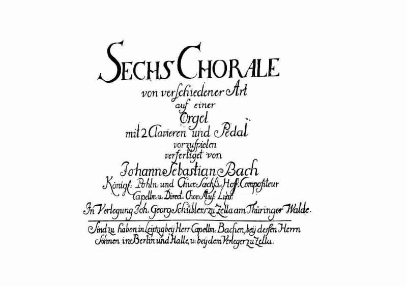Titelblatt Bach Sechs Choräle